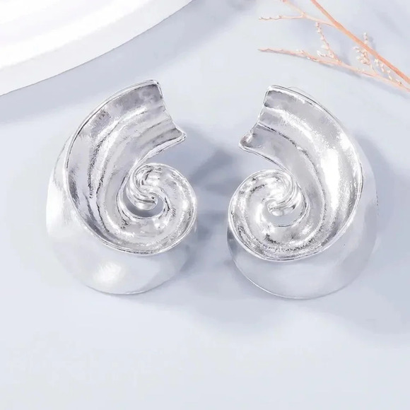 ZARA SEMI-CIRCULAR SILVER GOLD  EARRINGS - Picture 13 of 16